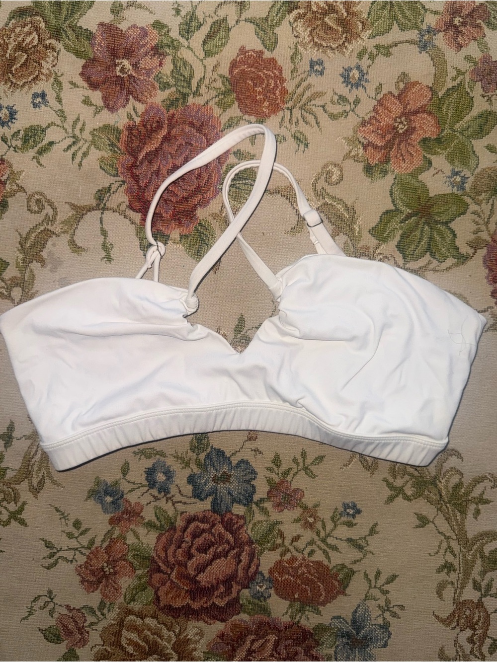 White criss cross sports bra